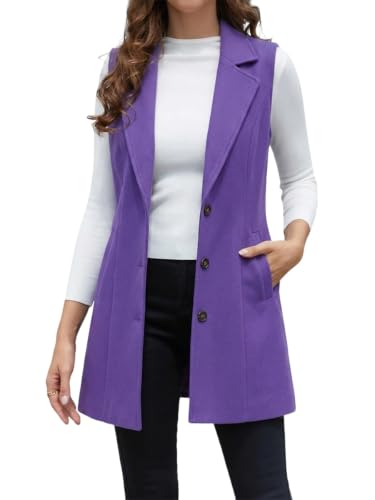 Image of IDEALSANXUN Plaid Vest for Women Fall Winter Sleeveless Blazer Jackets