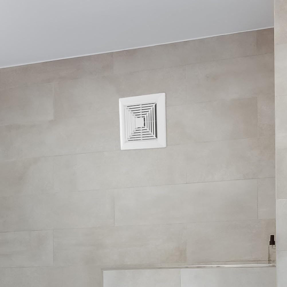 YARNOW Square Vent Hood Cover - 13x13'' Plastic Fan Grille with Built-in Spring for Ceiling Wall Mount - Replacement Air Diffuser Diverter for Home Bathroom Kitchen