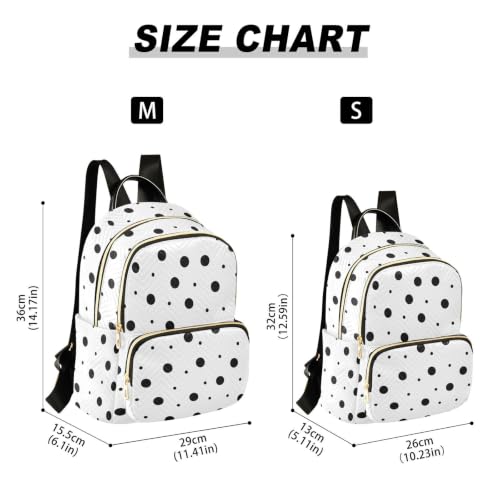 Image of ALAZA Black White Polka Dot Medium Backpack Purse for Women Travel Bag Fashion Daypack Back Pack Shoulder Bag