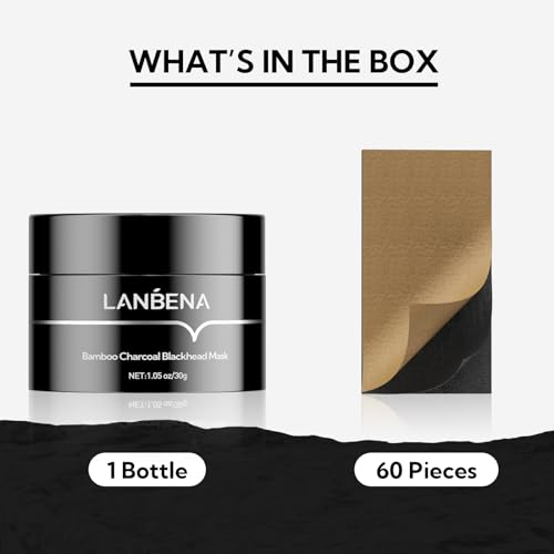 Lanbena Upgraded 2.0 Bamboo Charcoal Blackhead Remover Mask, 60 Pcs Nose Strips, Peel Off Face Mask Pore Whiteheads Cleanser Strawberry Nose Purifying thumb #7