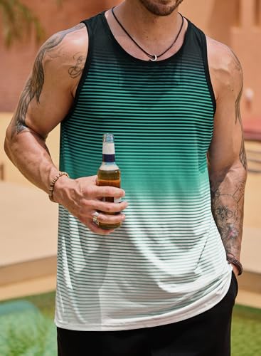 Image of VOGSTART Mens Hawaiian Beach Tank Tops Summer Vacation Muscle Top Graphic Sleeveless Shirts (S-3XL)