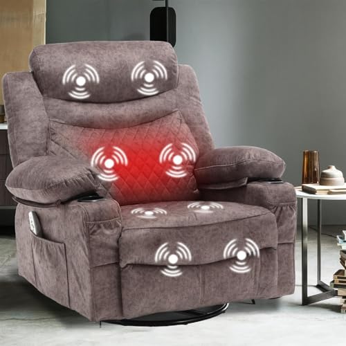 Sillón giratorio reclinable con masaje color único miniatura 3