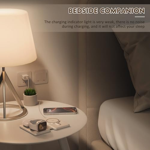 3-in-1 Magnetic Wireless Charger for iPhone 16/15/14/13/12 Pro Max - Travel-Friendly Charging Station for Apple Watch & AirPods