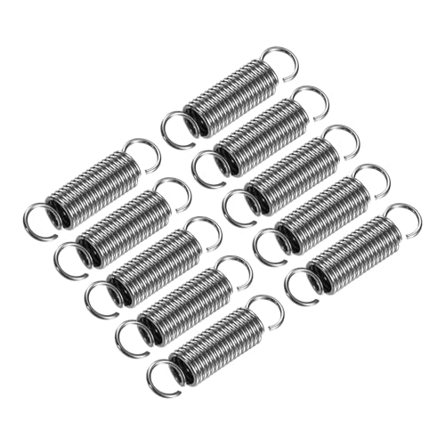 QUARKZMAN 10 Stück Verlängerte Zugfeder Drahtdurchmesser 0,059, Außendurchmesser 0,47, Freie Länge 1,97 Edelstahl Kleine Doppelhaken Zugfedern für die Produktion