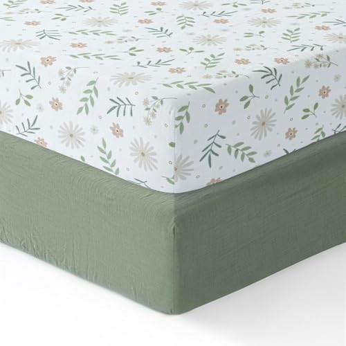 Dreamology Floral Muslin Crib Sheets