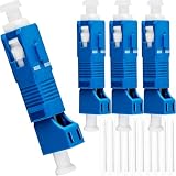 DAOKAI 2 Stück FTTH Optisches Gerät Adapter FC-Stecker auf LC-Buchse (Hybrid-Glasfaser-Konverter) + 2 Stück LC-Buchse auf SC-Stecker (Single-Mode 9/125 µm SM-Glasfaserstecker mit Abisolierstreifen)