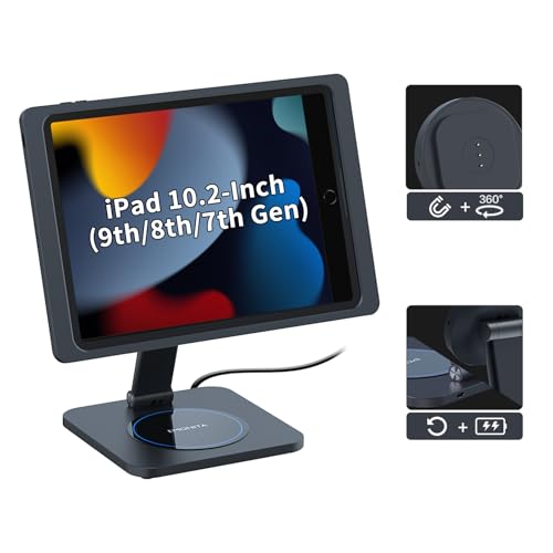 EMONITA Magnetic Stand with A7 Charging Case, Fits iPad 10.2 in