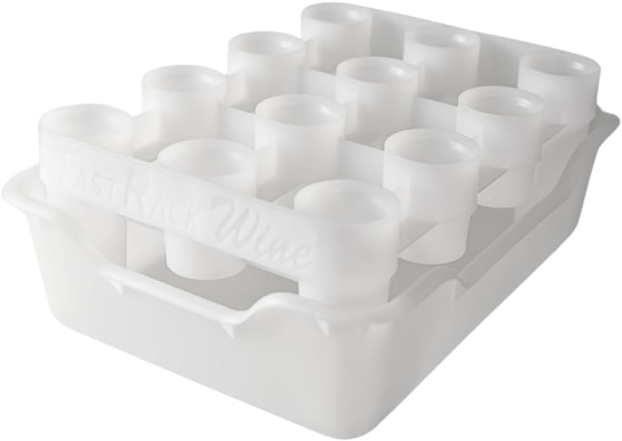 FastRack Bottle Drying Rack - Bottle Drying Tree alternative; Dry & Store your Wine or Bomber/Belgian Bottles; Perfect addition to your Wine Fermentation Kit (FastRack12 One Rack & One Tray)