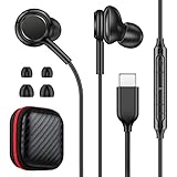 XNMOA USB Type C in-Ear Earbud Headphones with Remote & Mic for iPhone15,15 Plus,15 Pro,15 Pro Max，Samsung Galaxy Z Filp3 S23 S22，Noise Canceling Type C Earphones with Mic Control for iPad Pro Air