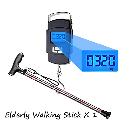Laska spacerowa z diodami LED dla osób starszych, 10 poziomów regulacji wysokości, ergonomiczne uchwyty, kule ortopedyczne, odporne na zużycie, lekkie, aluminiowe powerfully