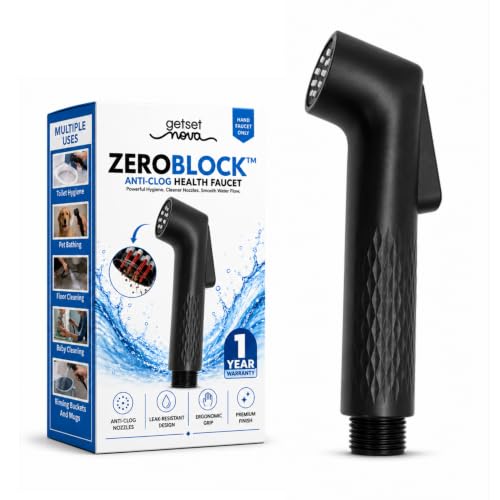 Image of Jet Spray Gun for Toilet | Health Faucet Gun Only | ZeroBlock Anti-Clog Silicone Nozzles | High Pressure Health Faucet | Leak-Proof Stainless Steel Body | Flush Gun for Toilet 1 Year Warranty