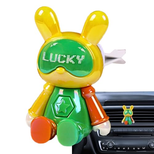 カーディフューザー芳香剤、カーアロマオイルディフューザー | カーディフューザークリエイティブ漫画ウサギの形のカーディフューザー車芳香剤,ノンスリップクリップ アロマセラピー オイルディフューザー 車 家族、友人、同僚用