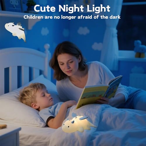 Image of S NMT Novelty Silicone Nailoong Night Light RGB Color Changing Sleeping Lamp, Timing 30Min 3 Level Brightness Dimming Beside Lamp for Baby Gifts Room Decor