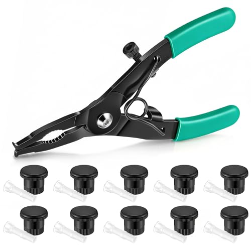 HappyAlley Sprinkler Shut Off Caps with Spray Head Pull Up Tool Compatible with Hunter Pro Spray PS Ultra and Rain Bird 1800 Irrigation Nozzle Cap for Lawn Sprinkler Repair(10 Pack Shut Off Caps)