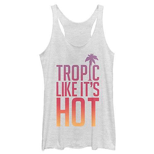 Chin Up Tropic Like Its Hot Womens Racerback Tank Top White Heather