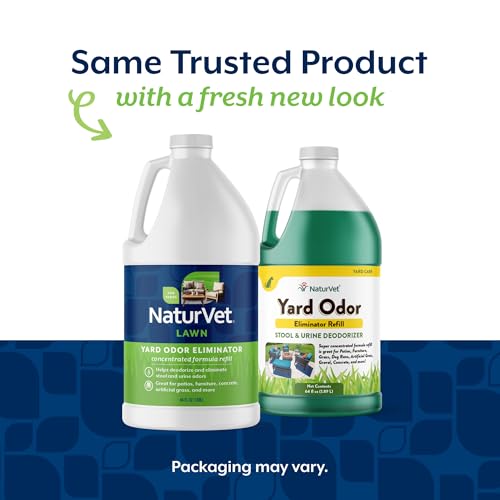 Image of NaturVet - Yard Odor Eliminator - Eliminate Stool and Urine Odors from Lawn and Yard - Designed for Use on Grass, Plants, Patios, Gravel, Concrete & More - 64 oz Refill (Pack of 2)