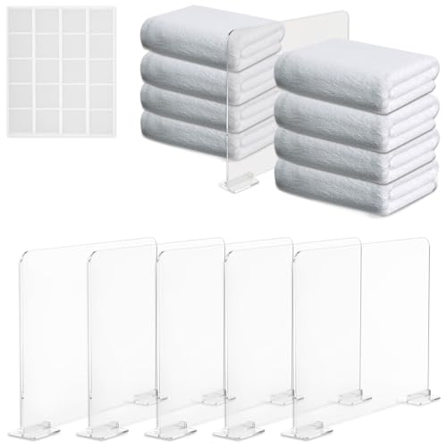 6/8 Pack Shelf Dividers, Closet Shelf Divider Plastic, Clear Organizers Shelving Cabinet Separator Bedroom Kitchen Office Bookcase, Transparent Handbag Organizer Partition Space, Saving place (Style1)