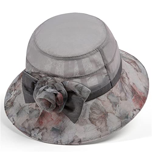 Chapeau de plage femme anti-UV à grand bord en organza léger et respirant pour maman