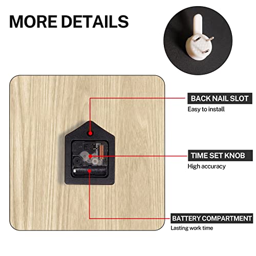 Artsocket TCL2024031516-SMSWC-12IN Blue Golden Marble Wooden Wall Clock Silent Non-Ticking thumb #2