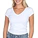 Aveto Juniors Solid V-Neck Cap Sleeve Top Medium White