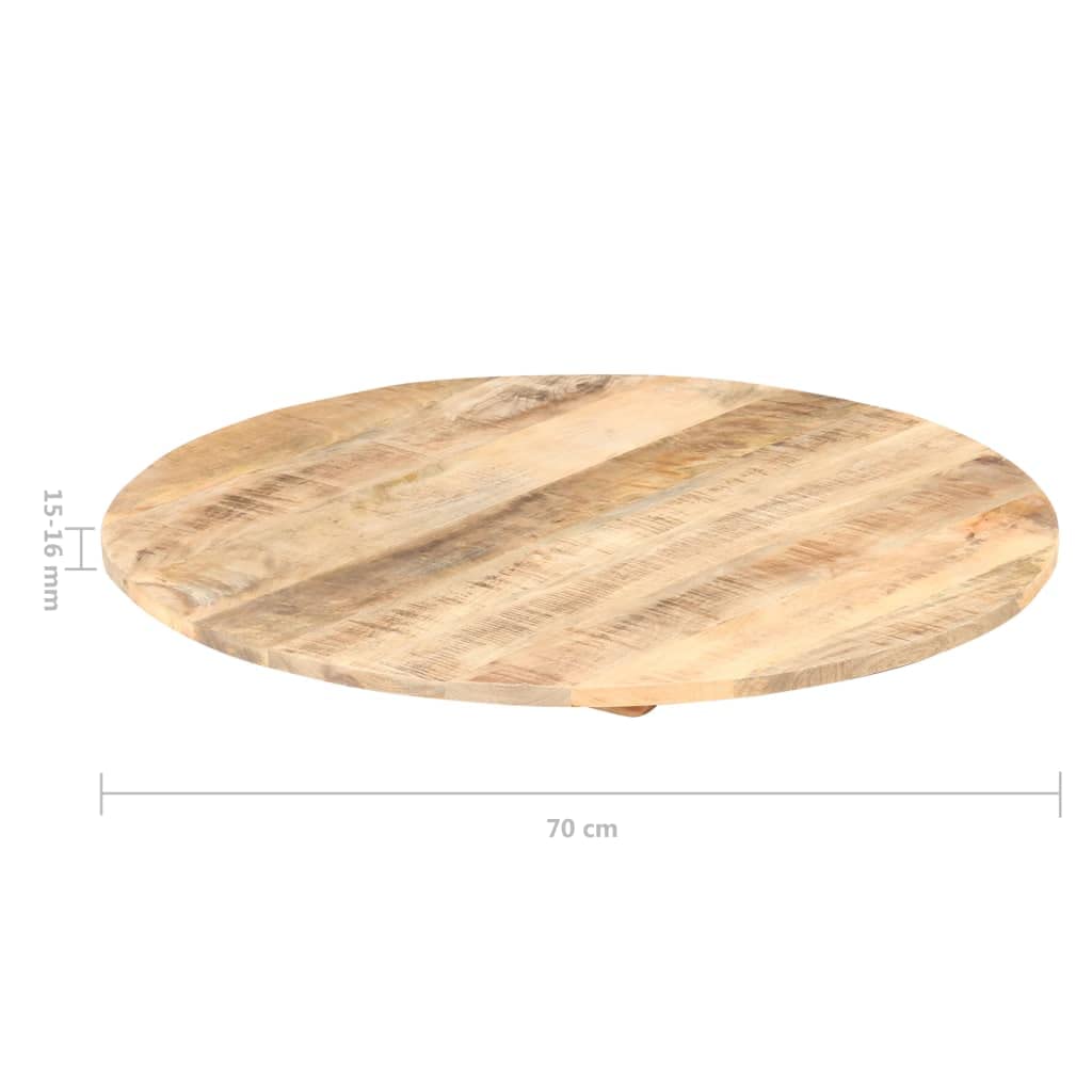 Dessus de table Bois de manguier solide Rond 15 16 mm 70 cm