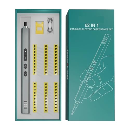 Destornillador EléCtrico Juego De Destornilladores Eléctricos 26/62 En 1 TYPE-C Mini Destornillador Inalámbrico USB Con Iluminación LED Destornillador Eléctrico 2 Engranajes De Torsión PortáTil Y Lige