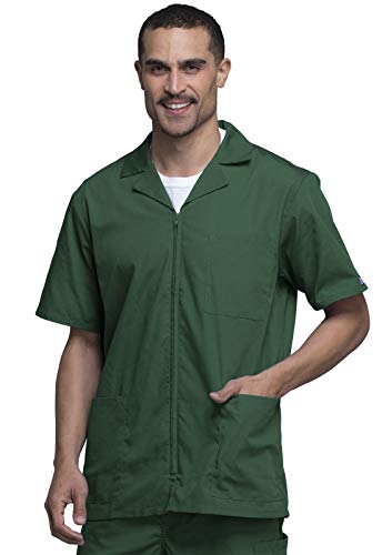 Cherokee Workwear Scrubs Men's Zip Front Jacket, Hunter, Medium