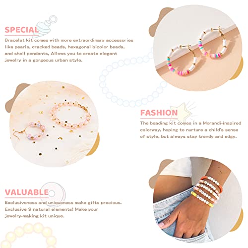 Tefiohen Clay Beads Bracelet Making Kit, 6000 Pcs Spacer Heishi Beads Flat Round Polymer Clay Beads For Jewelry Making With Pendant Charms Kits And Elastic Strings For Girls 6-12 (2 Boxes) #TOP4