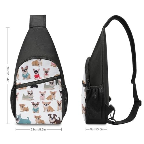 Bolso casual cruzado con diseño de perros para hombres y mujeres miniatura 2