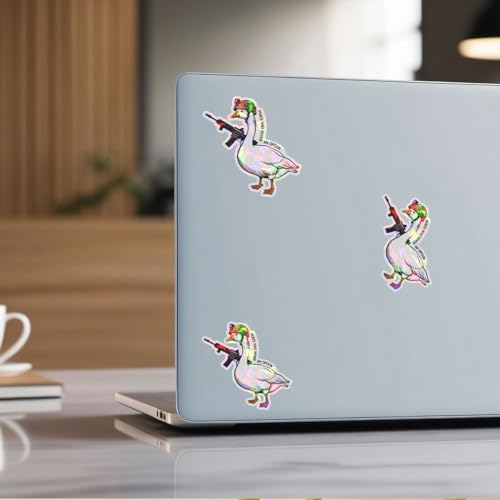 Image of 3pcs Certified Silly Goose Funny Sticker Pack, Meme Animal Humor Design, Die Cut Waterproof Vinyl Decal for Laptop, Water Bottle, Phone, Window, Helmet, Goose Lover Gift 3 Inches