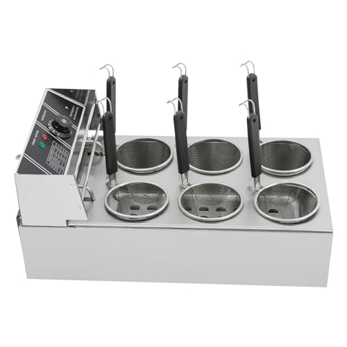 Kdbinytt Cuiseur à pâtes professionnel 20 l 2000 W - Haute performance - Avec 6 cornes - En acier inoxydable - Pour restauration, restaurant, cuisine