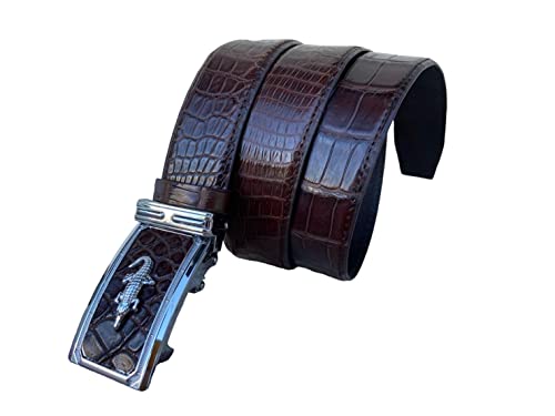 Genuine Brown Crocodile Alligator Leather Belt Mens Witdh 3.8cm, Handmade Leather Belt Men, Customize Belt for men