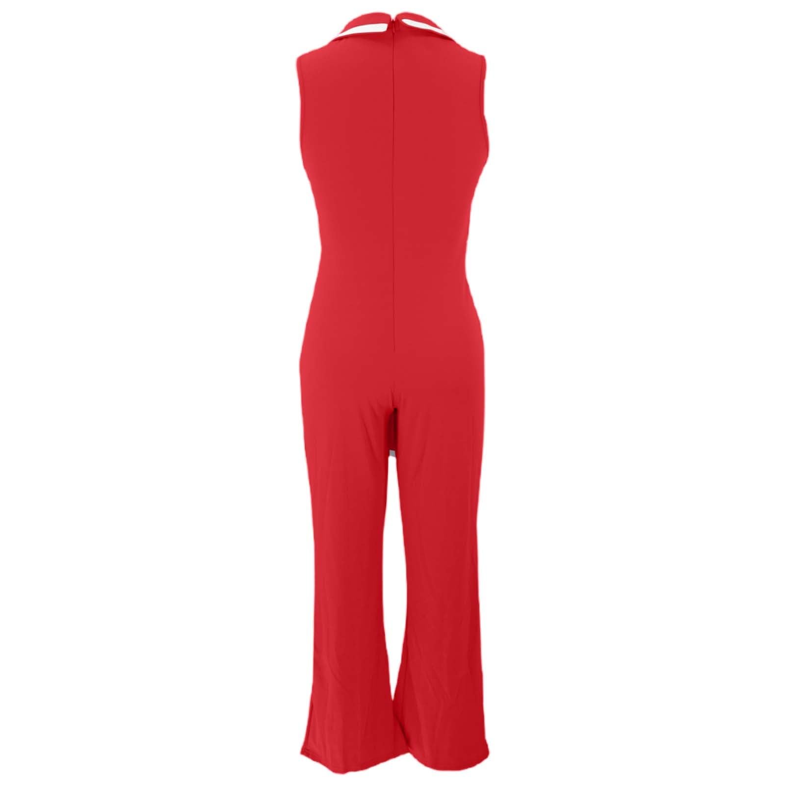 Jumpsuit Femme, Combinaison d'été décontractée sans manches coupe large idéale au quotidien la maison confortable élégante