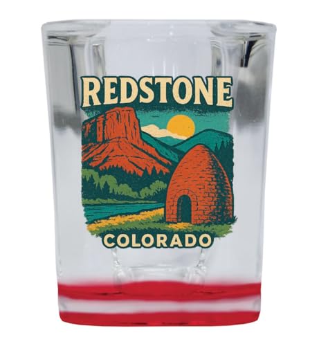Vaso de shot cuadrado Redstone Colorado 2 oz base roja