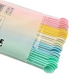 AXLIZER 60PCS Candy Color Plastic Mini Coffee Tea Beverage Blender Plastic Disposable Coffee Tea Beverage Stirrers Spoon Sticks Adjusting Sauce Disposable Stick Tool