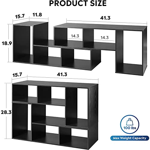 Image of DEVAISE TV Stand, Deformable TV Stand up to 75 Inch TV, Modern Entertainment Center with 3 Pieces Cabinets, Gaming Media TV Console for Living Room, Bedroom, Black