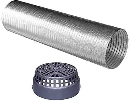 Goodtimes | Chimney Exhaust Pipe Kitchen Accessories Expended Upto 10 ft with Cowl Cover Silver (6 inches 10 feet)