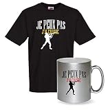  Camiseta Negra – Taza con Purpurina «Je Peux Pas Pas J\'Ai Chasse Modelo Chasseur Camiseta Taza de Acero Inoxidable. Negro XL