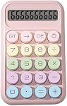 Mechanical Switch Calculator with 10 Digits Large LCD Display, Basic Calculator with Big Button Anti-Slip Pad, Accurate Calculation for Office Desk Home School - White