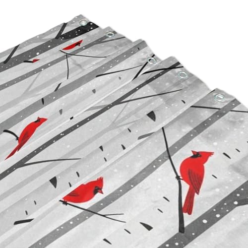 Rideau de douche oiseaux d'hiver imperméable en polyester 183x183 - 4