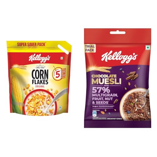 Image of Kellogg's Corn Flakes Original 1.2Kg With Free New Chocolate Muesli 75G