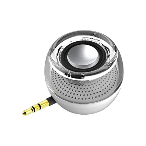 Tragbarer Mini-Lautsprecher, leadsound Crystal 3 W 27 mm;Lautsprecher kabellos mit AUX 3,5 mm Plug In Clear Bass Micro USB Port Audio Dock für Smartphone, für Pad,Computer weiß Cover