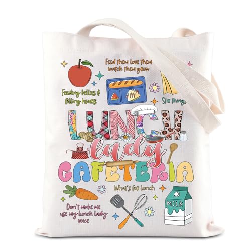 Lunch Lady Cafeteria Tote Bag Cafeteria Appreciation Gift Lunch Squad Gift Cafeteria Worker Gift Cafeteria Team Shoulder Bag (LunchLadyCafeteriaTS)