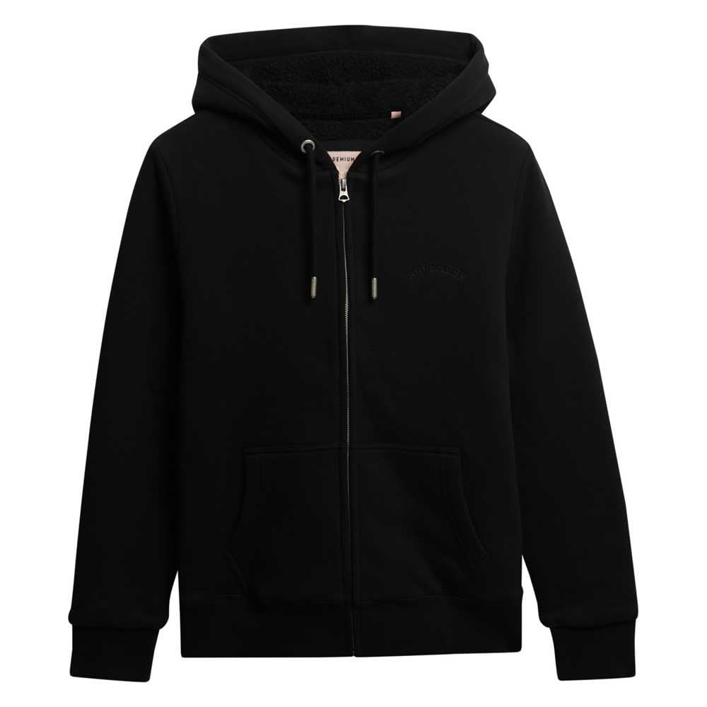 Superdry Women's Black Borg Lined Full Zip Sweatshirt S