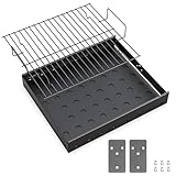 Stretchable 15-28 Inches Charcoal Tray Replacement Parts for Pit Boss Memphis I, Expert 24, Chargriller PS9900 2190, 6500, 6800, 8500 Grill Basket Pan for Smoke Hollow 47183T-21
