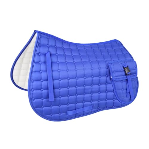 Fiocias Tapis de Selle Antidérapant pour Chevaux avec Absorption des Chocs, Coussin Respirant avec Poche Pratique, Adapté Aux Activités équestres et, Bleu
