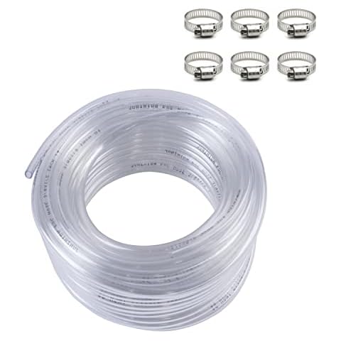 JUNZHIDA 50 Feet - 3/4" ID 1" OD Clear Vinyl Tubing Food Grade Multipurpose Tube for Beer Line, Kegerator, Wine Making, Aquaponics, Air Hose Cover