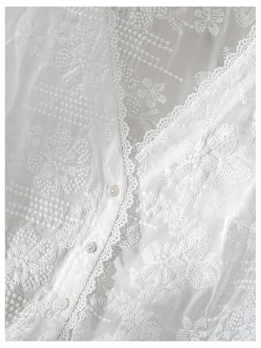 GORGLITTER Women's Plus Size Lace Cardigan Sleeveless Embroidered Button Up Open Front Lightweight Vest Cardigan Sweater3