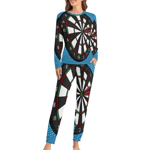 Pyjama femme contre les nuits fraîches ensemble t-shirt manches longues pantalon Cible
