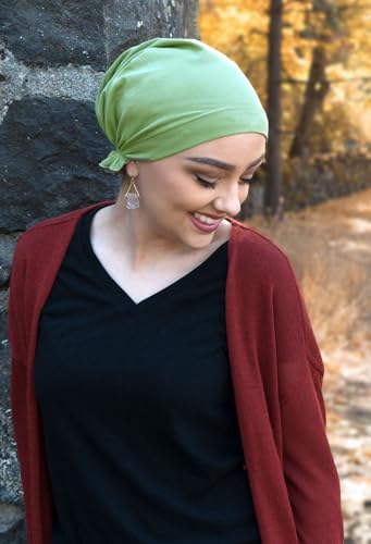 Hats Scarves & More Chemo Headwear Cancer Scarf 50+ UPF Sun Protection Pre Tied Headscarf Head Coverings Cotton Celeste3